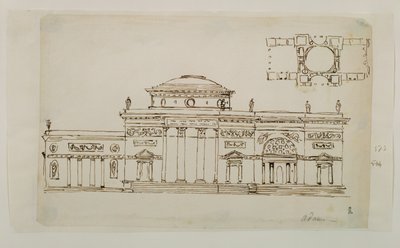 Esquisse de design pour un bâtiment à dôme - Robert Adam